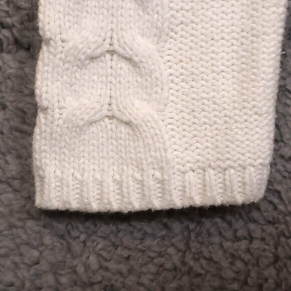 Cable Knit Ivory Cowl Neck Sweater Womens Long Sleeve Talbots Cotton Blend Size - Picture 9 of 10
